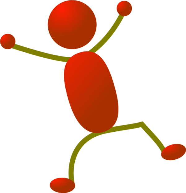 stick man figure jumping - vector Clip Art