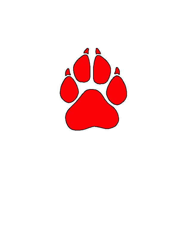 Red Panther Paw Clipart
