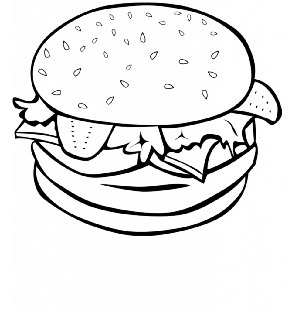 Hamburger clipart black and white