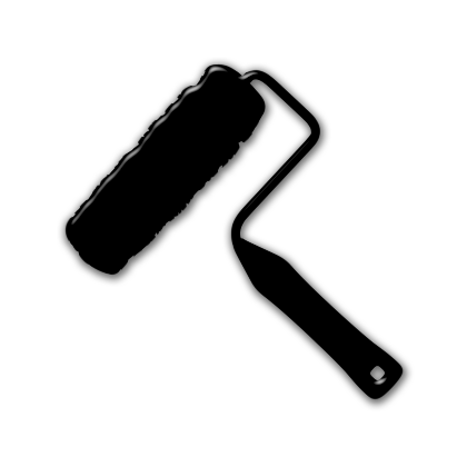 Paint roller clipart black and white