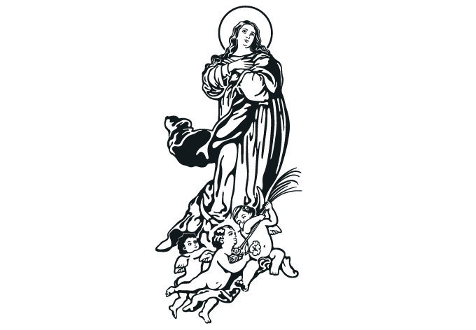 Virgin Mary Immaculate Conception Wall Decal - Christian Vinyl