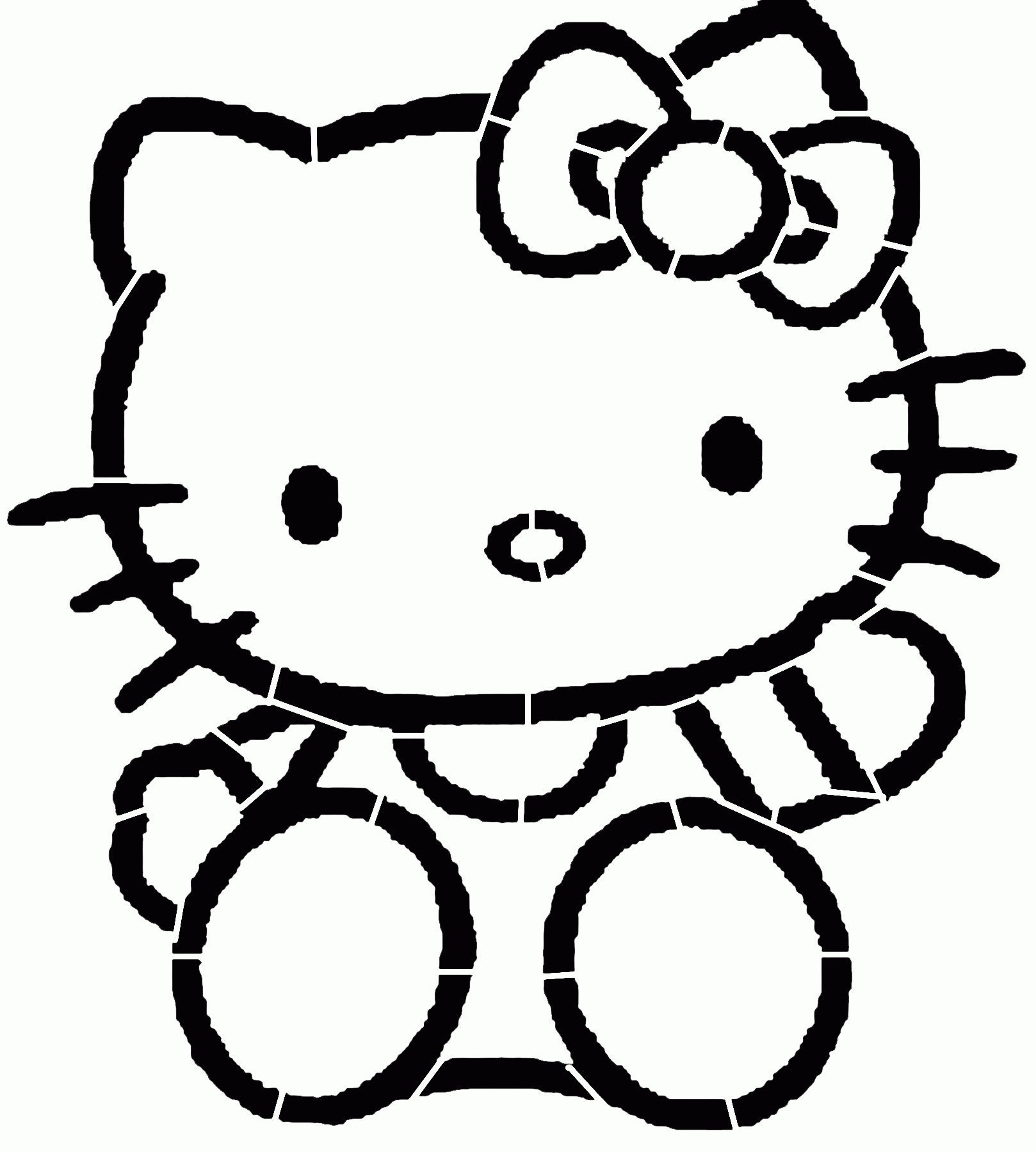 Hello Kitty Stencil Printable - AZ Coloring Pages