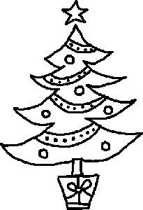 Clip Art Black And White Xmas Trees Clipart