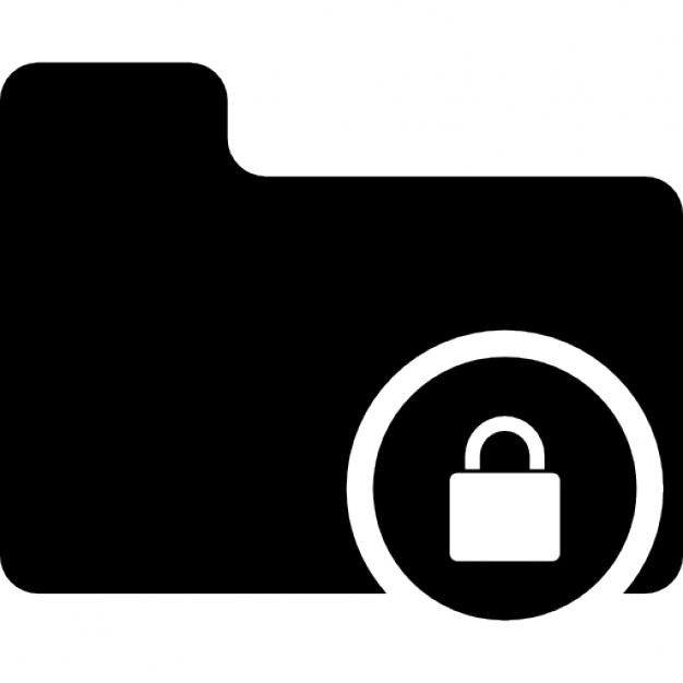 Folder silhouette with lock symbol Icons | Free Download