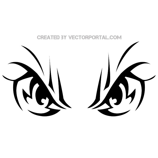 Angry eyes clip art