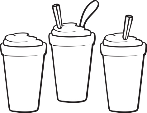 Milkshake clipart black and white