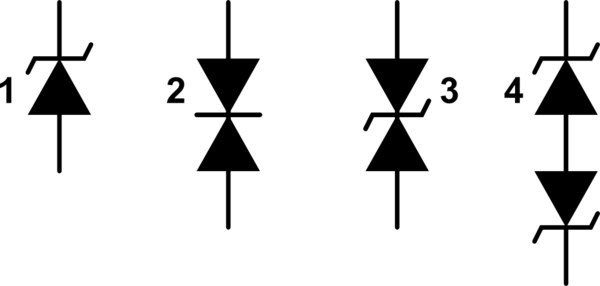 Differences between TVS diode and Zener diodes, in diagrams and in ...