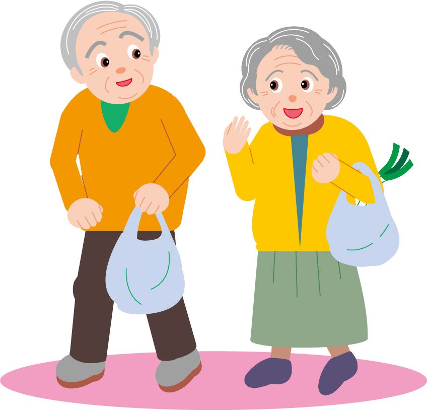 Vector cartoon clip old couple go shopping | Vector Images - Free ...