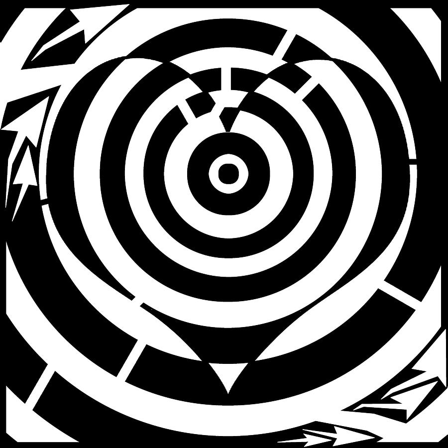 Maze Of Hearts Drawing by Yonatan Frimer Maze Artist - Maze Of ...