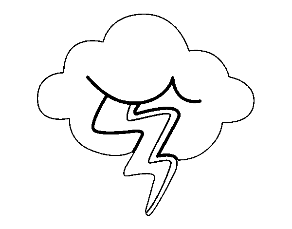 Coloring page Cloud with ray to color online - Coloringcrew.