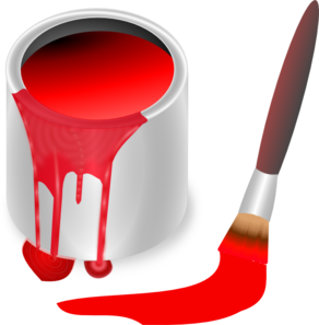 Red Paint Brush And Can clip art - vector clip art online, royalty ...