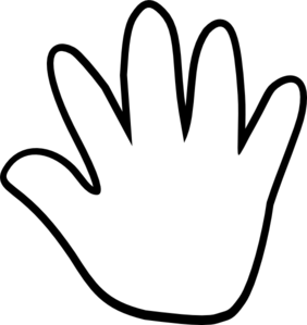 Child Handprint Black/white clip art - vector clip art online ...