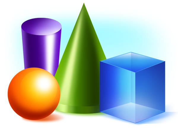 3D shapes PSD & icons | GraphicsFuel.