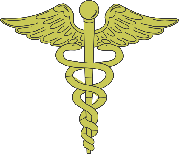 Gold Caduceus clip art - vector clip art online, royalty free ...