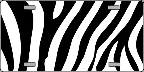 Black | White Zebra Print Customizable Vanity Metal Novelty ...