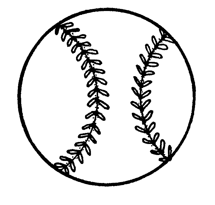 Baseball ball clipart black and white