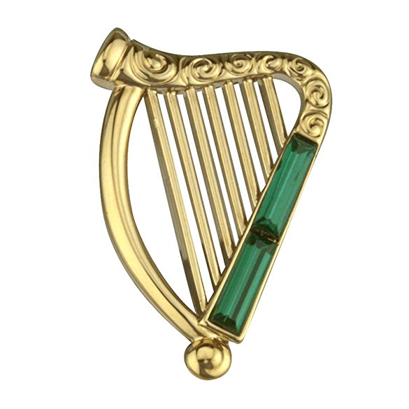 Amazon.com: Irish Harp Brooch Gold Plated Made in Ireland ...