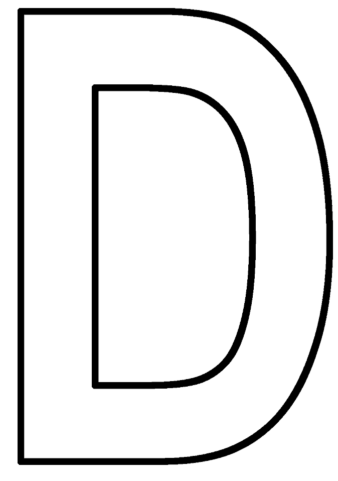 Letter d clipart black and white