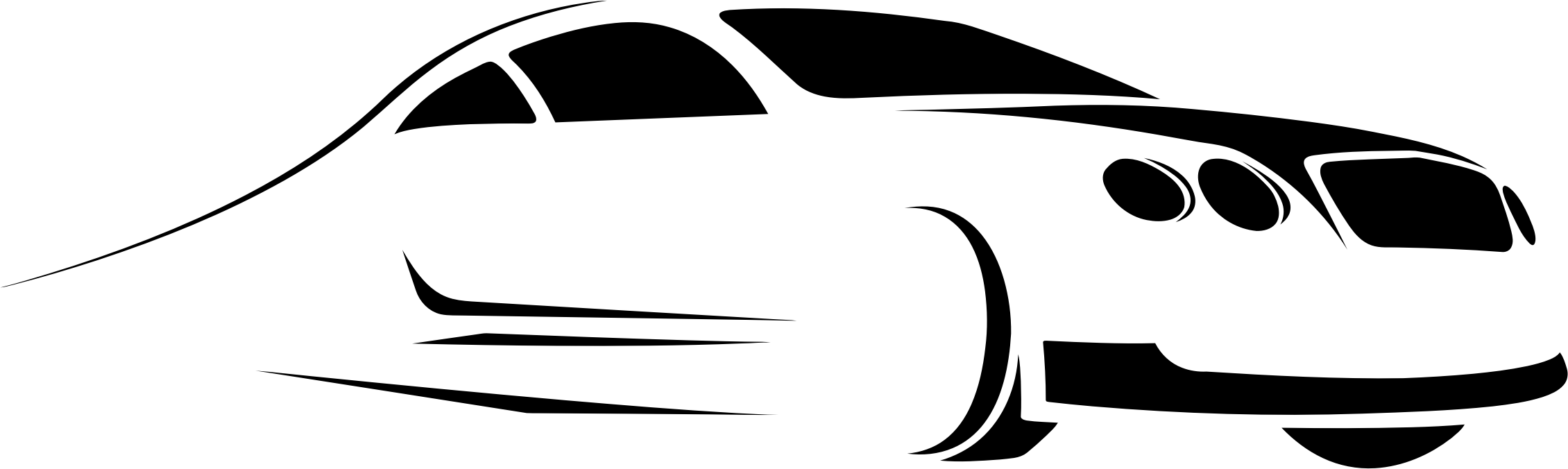 Clipart - Stylized Car Silhouette Line Art