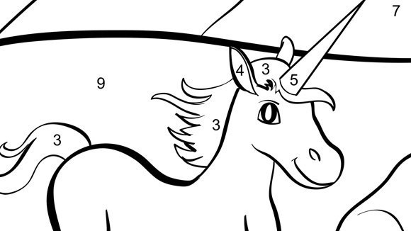 Color-by-Number Unicorn - Grandparents.com