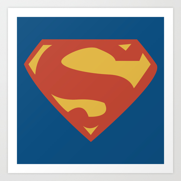 Superman Vector Logo Art Print by The Vector Studio | Society6
