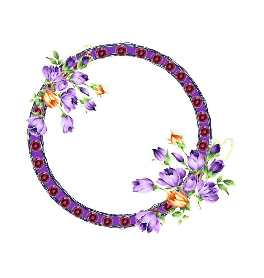 lilac frame with flowers by Melissa-tm
