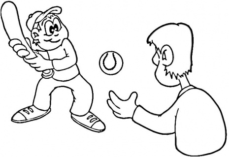 Kids Baseball coloring page | Super Coloring