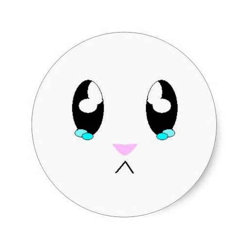 Kawaii Sad Face Stickers from Zazzle.