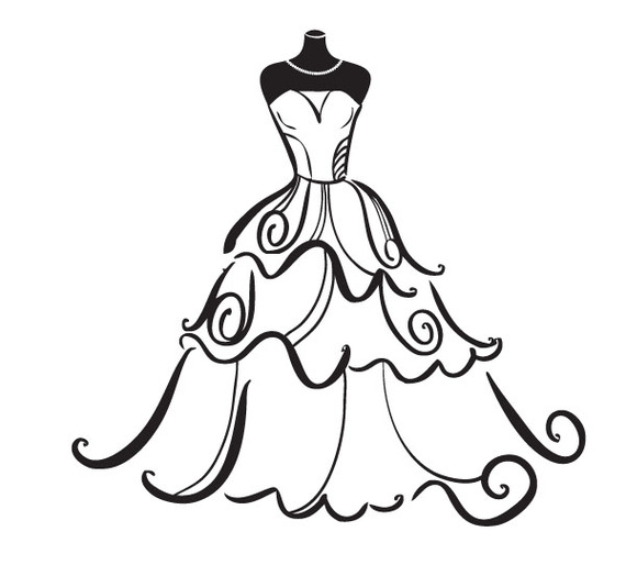 Free wedding dress clipart