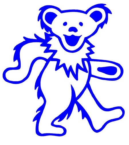 LARGE GRATEFUL DEAD DANCING BEAR CUTOUT RUB ON STICKER: Gypsy Rose
