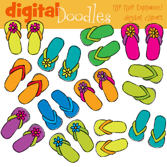 Flip Flops Digital Clip Art