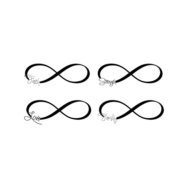 Inspirational Infinity Symbol - Faith Love Strength Family - Wall ...