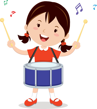Drummer Girl Cartoon Clip Art, Vector Images & Illustrations