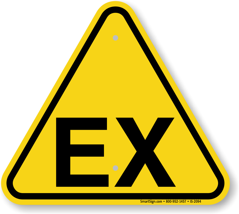 Explosive Atmosphere Warning Symbol Sign, SKU: IS-2094 ...