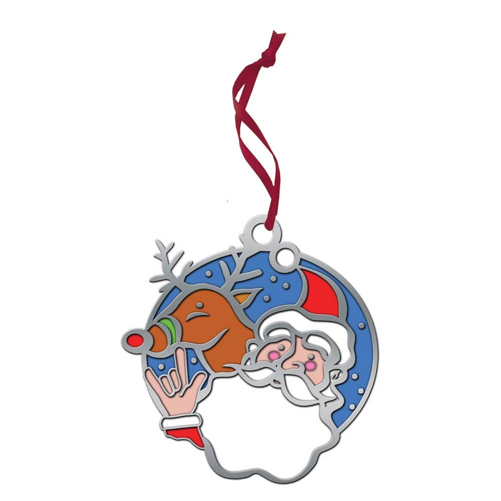 ILY Signing Santa Reindeer Ornament Assistive and Hearing Aids ...