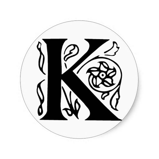 Fancy Letter K Sticker from Zazzle.