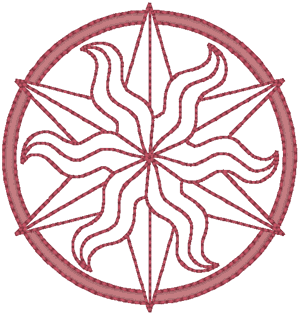 Redwork Compass Rose #1