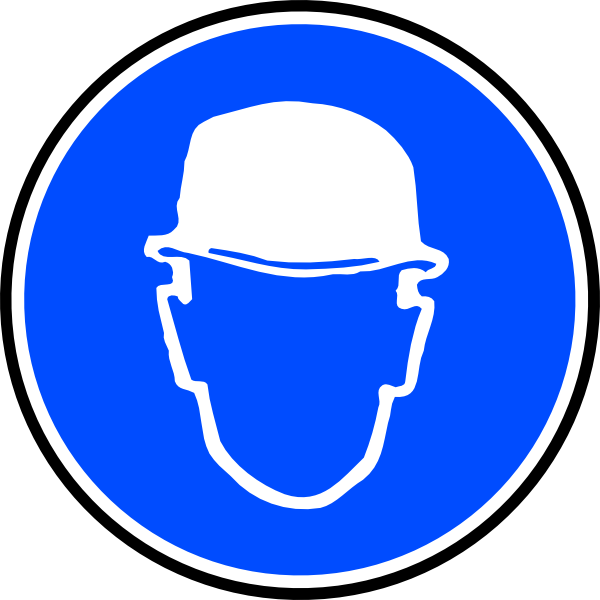Mantatory Hard Hat Over Head clip art Free Vector