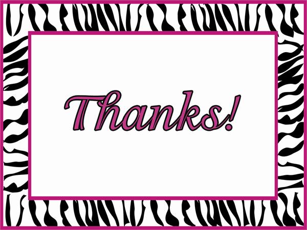 Pink Border Zebra Notecard