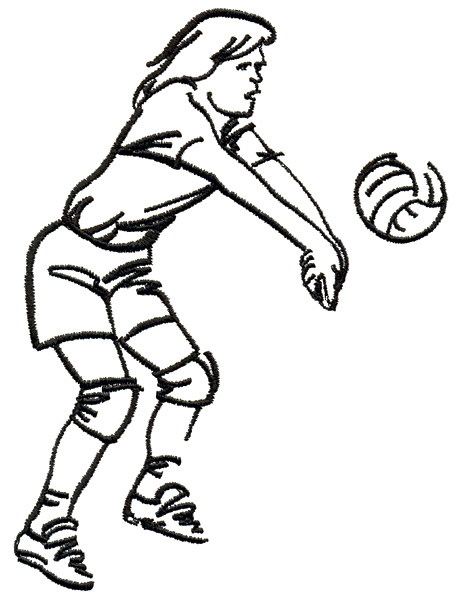 Outlines Embroidery Design: Volleyball Player Outline from Grand ...