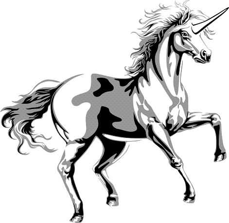 White Unicorn Horse Tattoo Design