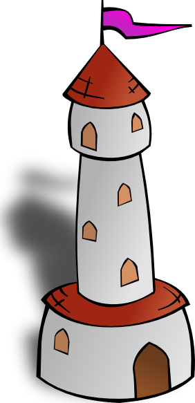 Round Tower With Flag clip art Free Vector