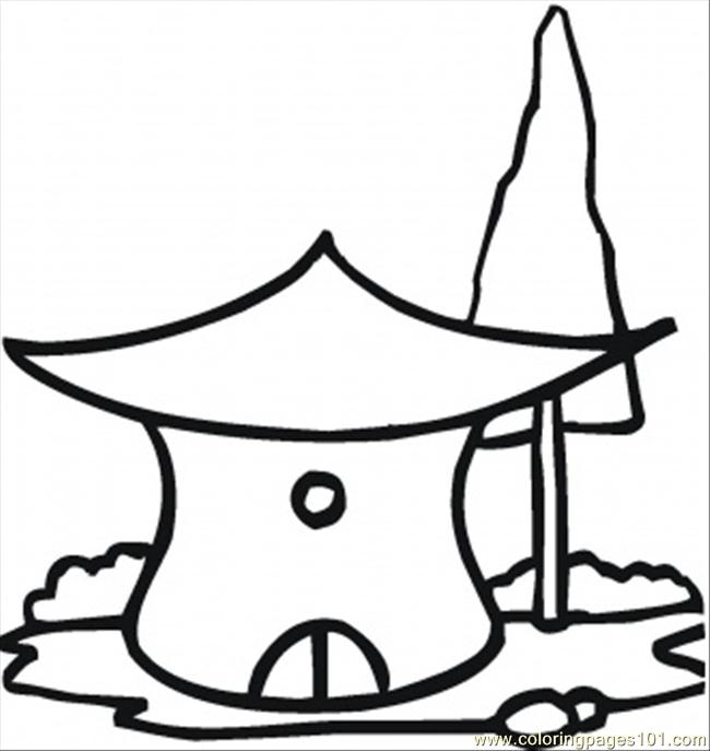 cartoons - hut Colouring Pages