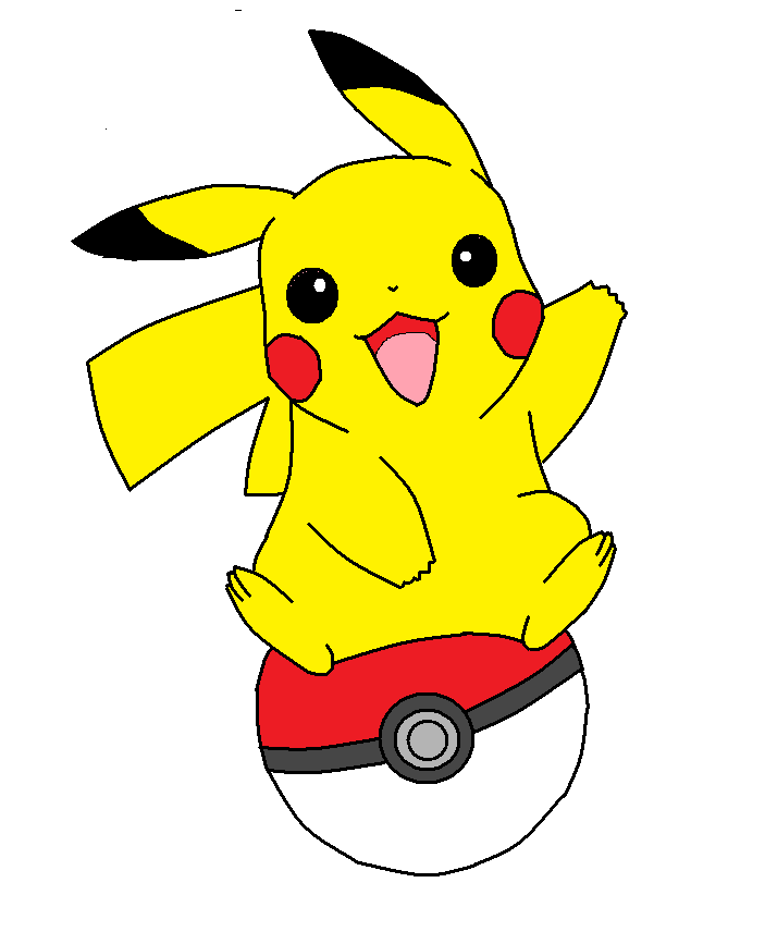Pikachu on a Pokeball
