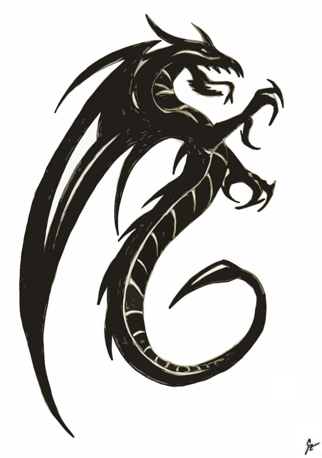 Dragon Drawings Black And White