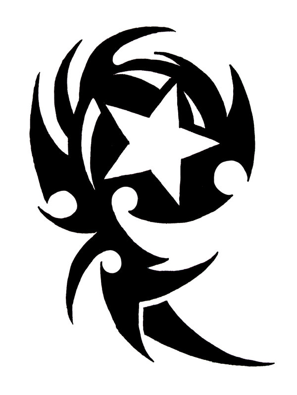 Nice Tribal Star Tattoo On Wrist
