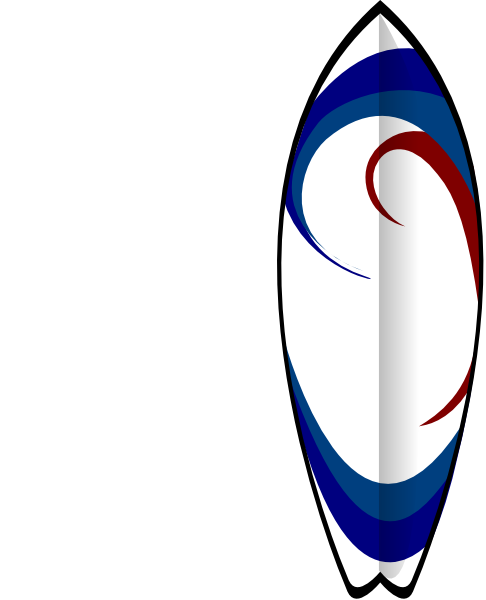 Surfboard Black And White Clipart