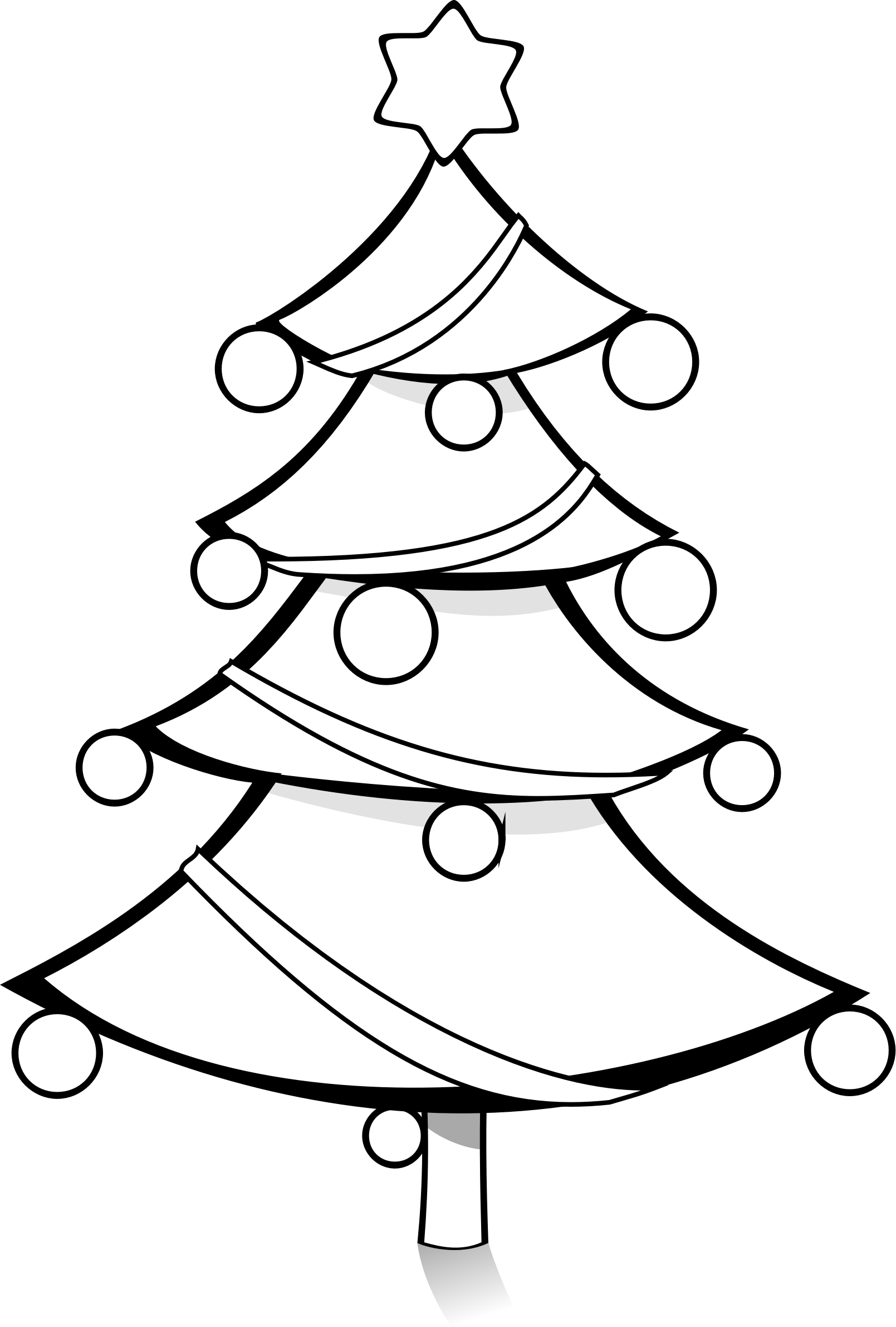 Black And White Xmas Tree Clipart