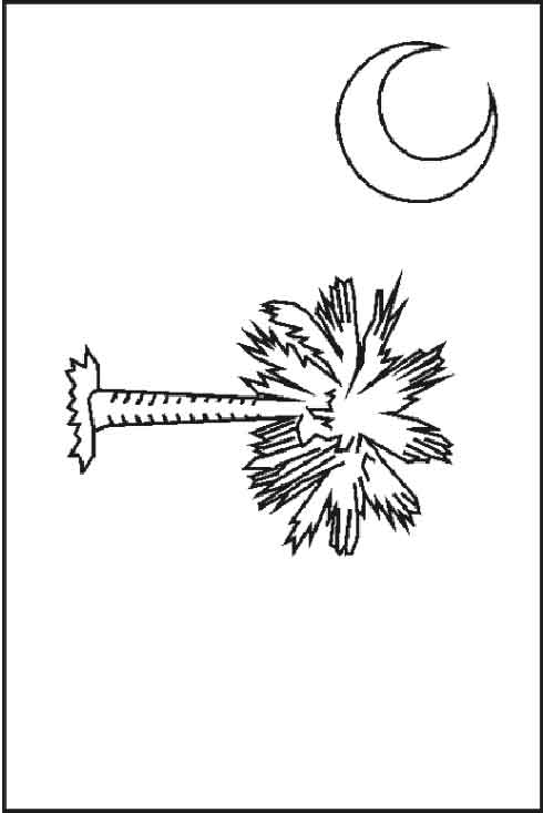 South Carolina State Flag Coloring Page | Mewarnai