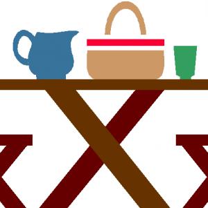 Hd Open Wicker Picnic Basket With Tableware And Food Vector ...